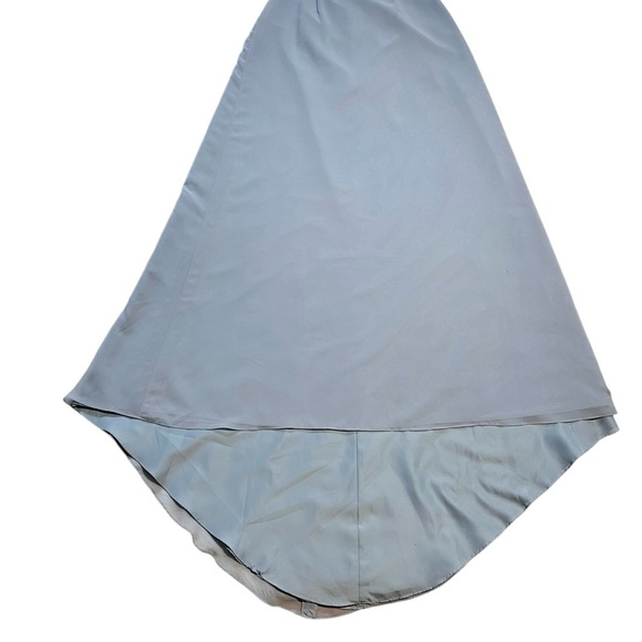 NEW Formal Skirt w/ Train Sheer Chiffon Dusty Blue Floor Length - Picture 5 of 12